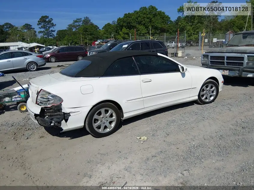 2004 Mercedes-Benz Clk 320 VIN: WDBTK65G04T018128 Lot: 44853766