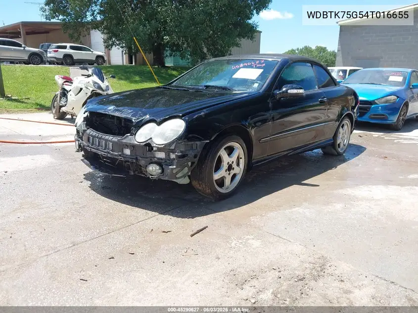 2004 Mercedes-Benz Clk 500 VIN: WDBTK75G54T016655 Lot: 45290627