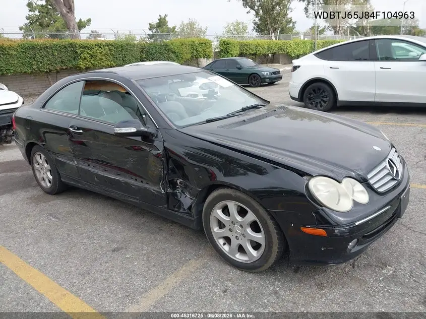 2004 Mercedes-Benz Clk 320 VIN: WDBTJ65J84F104963 Lot: 45316725