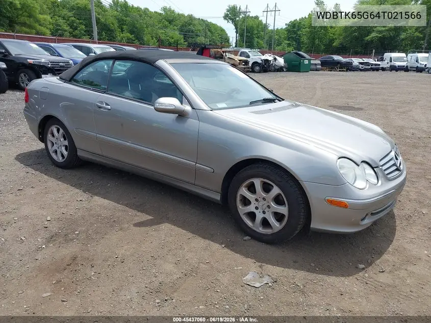 2004 Mercedes-Benz Clk 320 VIN: WDBTK65G64T021566 Lot: 45437060