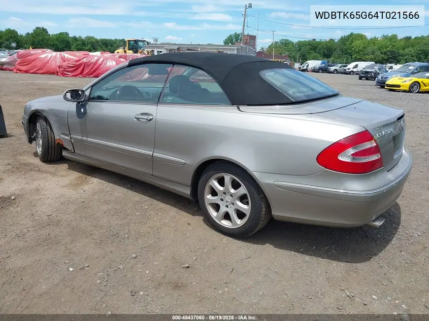 2004 Mercedes-Benz Clk 320 VIN: WDBTK65G64T021566 Lot: 45437060