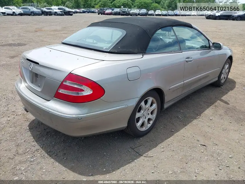 2004 Mercedes-Benz Clk 320 VIN: WDBTK65G64T021566 Lot: 45437060
