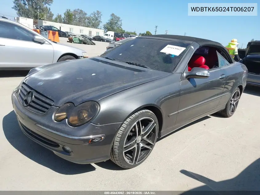 2004 Mercedes-Benz Clk 320 VIN: WDBTK65G24T006207 Lot: 45443062