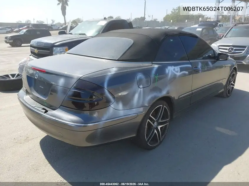 2004 Mercedes-Benz Clk 320 VIN: WDBTK65G24T006207 Lot: 45443062