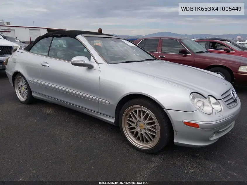 2004 Mercedes-Benz Clk 320 VIN: WDBTK65GX4T005449 Lot: 45533742