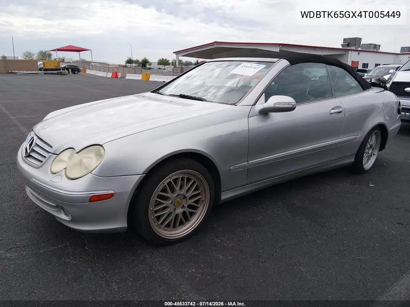 2004 Mercedes-Benz Clk 320 VIN: WDBTK65GX4T005449 Lot: 45533742