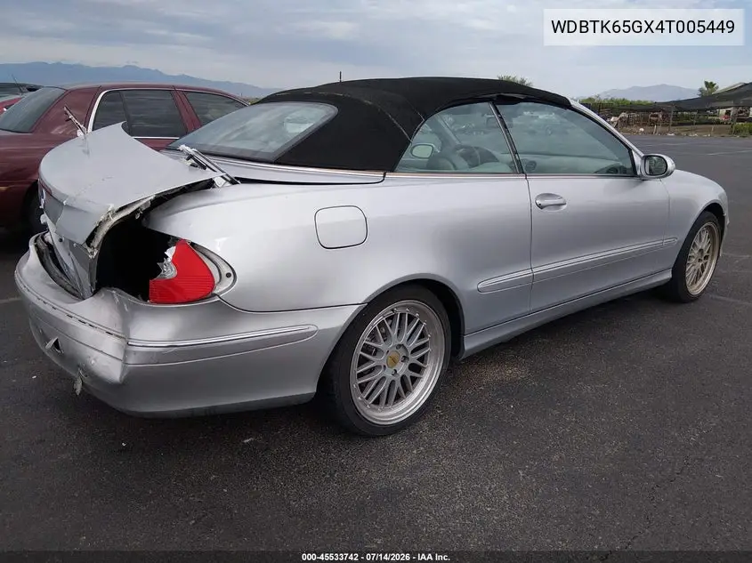 2004 Mercedes-Benz Clk 320 VIN: WDBTK65GX4T005449 Lot: 45533742