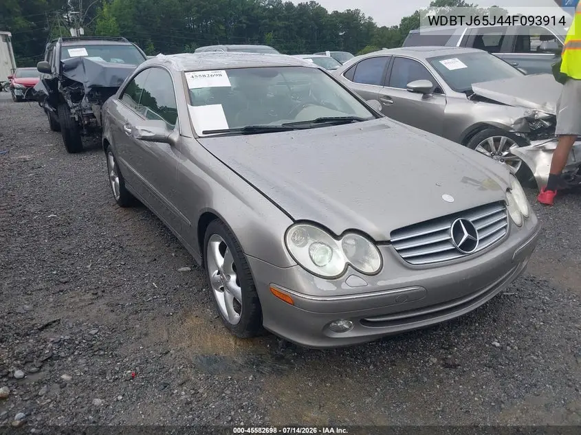 2004 Mercedes-Benz Clk 320 VIN: WDBTJ65J44F093914 Lot: 45582698
