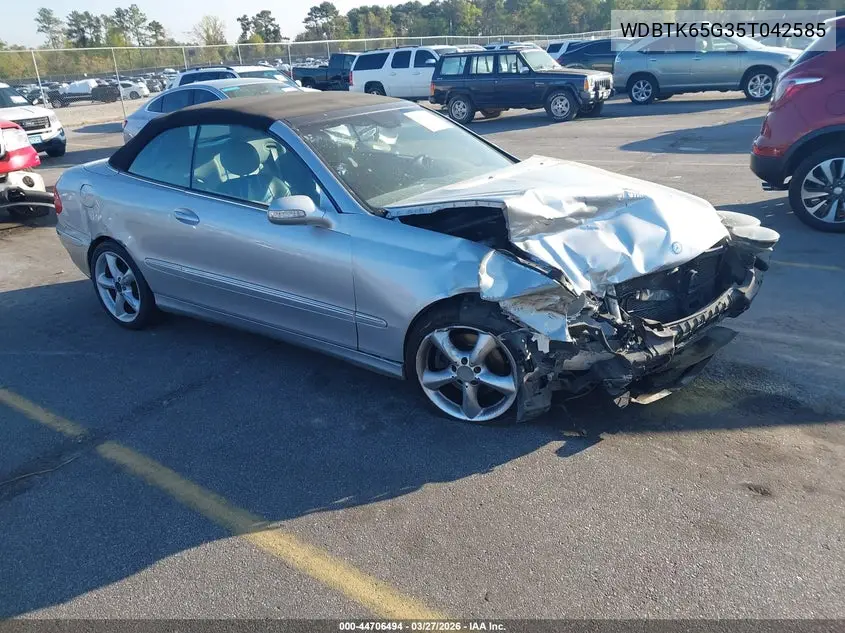 2005 Mercedes-Benz Clk 320 VIN: WDBTK65G35T042585 Lot: 44706494