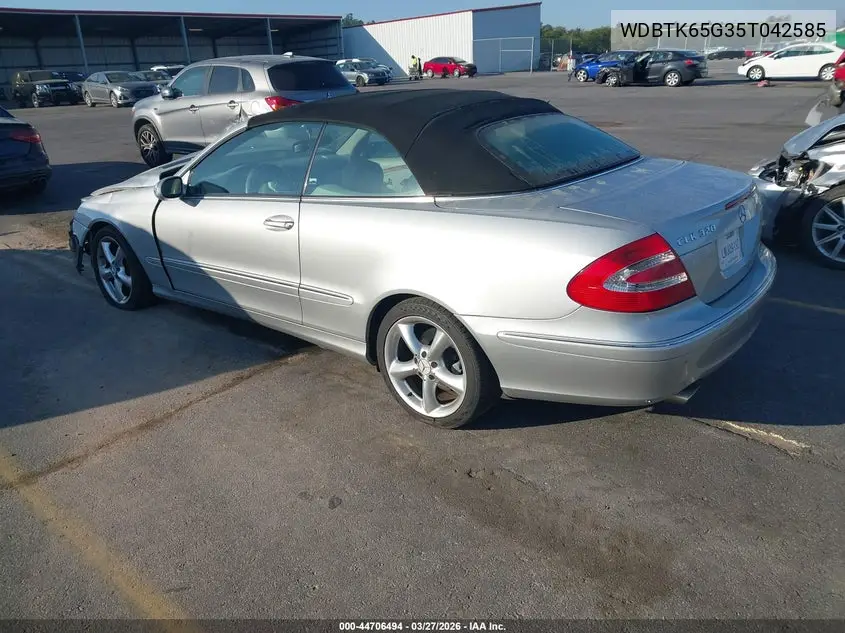 2005 Mercedes-Benz Clk 320 VIN: WDBTK65G35T042585 Lot: 44706494