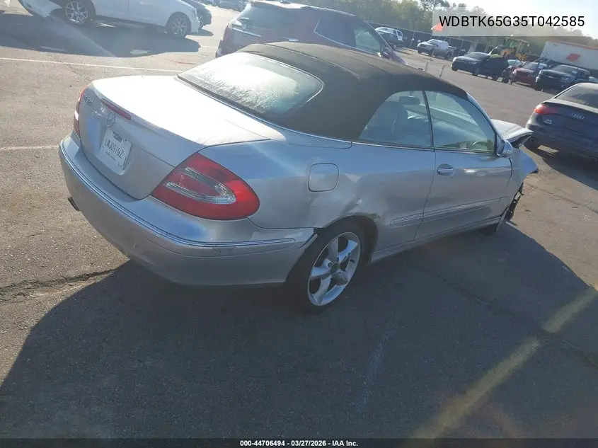 2005 Mercedes-Benz Clk 320 VIN: WDBTK65G35T042585 Lot: 44706494