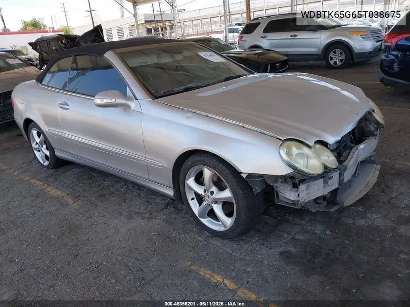 2005 Mercedes-Benz Clk 320 VIN: WDBTK65G65T038675 Lot: 45356201