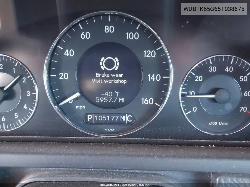 2005 Mercedes-Benz Clk 320 VIN: WDBTK65G65T038675 Lot: 45356201