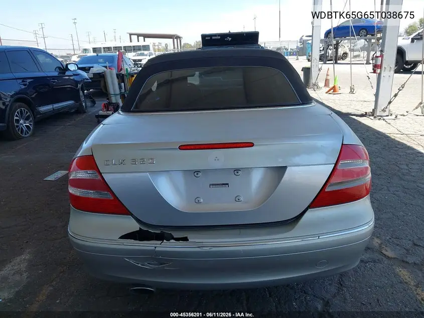 2005 Mercedes-Benz Clk 320 VIN: WDBTK65G65T038675 Lot: 45356201
