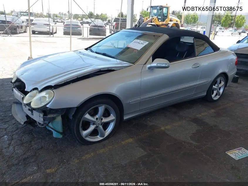 2005 Mercedes-Benz Clk 320 VIN: WDBTK65G65T038675 Lot: 45356201