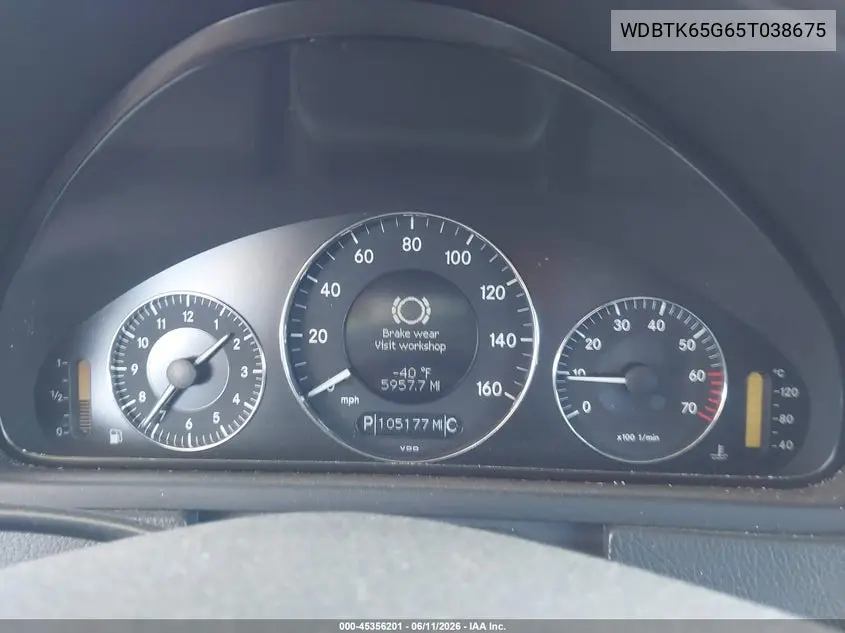 2005 Mercedes-Benz Clk 320 VIN: WDBTK65G65T038675 Lot: 45356201