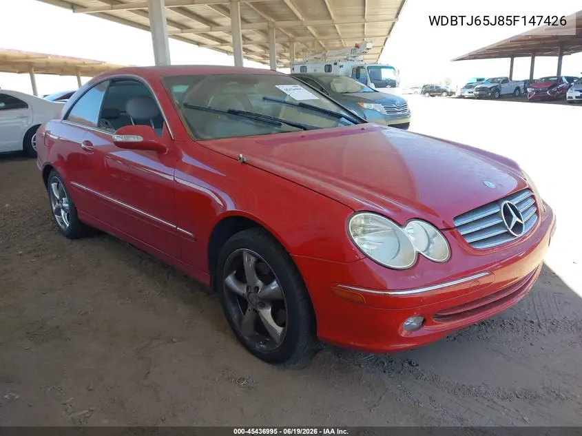 2005 Mercedes-Benz Clk 320 VIN: WDBTJ65J85F147426 Lot: 45436995