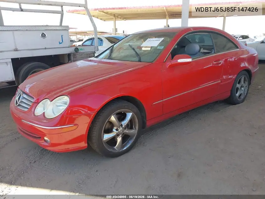 2005 Mercedes-Benz Clk 320 VIN: WDBTJ65J85F147426 Lot: 45436995