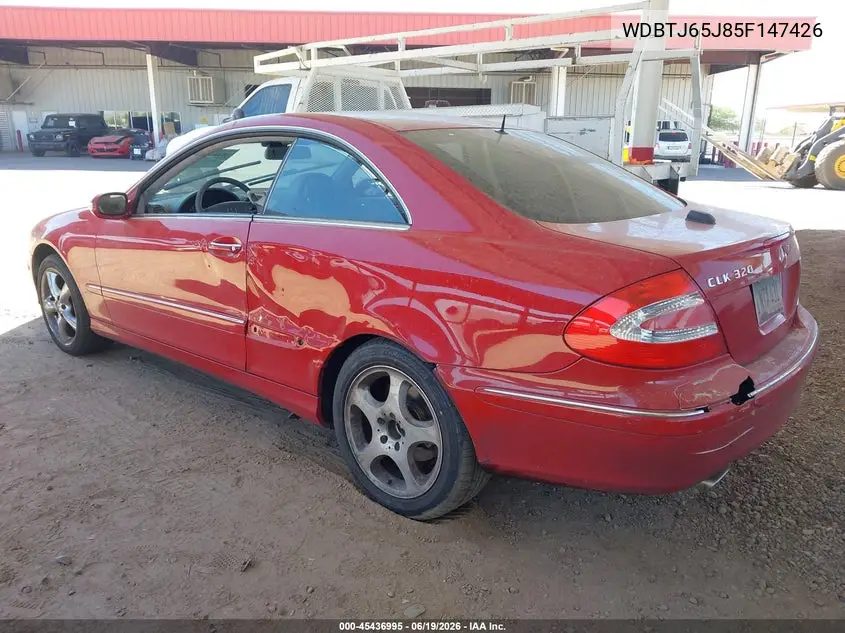 2005 Mercedes-Benz Clk 320 VIN: WDBTJ65J85F147426 Lot: 45436995