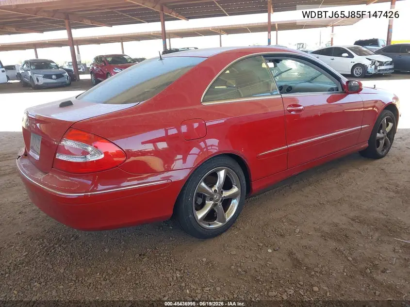 2005 Mercedes-Benz Clk 320 VIN: WDBTJ65J85F147426 Lot: 45436995