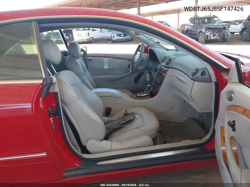 2005 Mercedes-Benz Clk 320 VIN: WDBTJ65J85F147426 Lot: 45436995