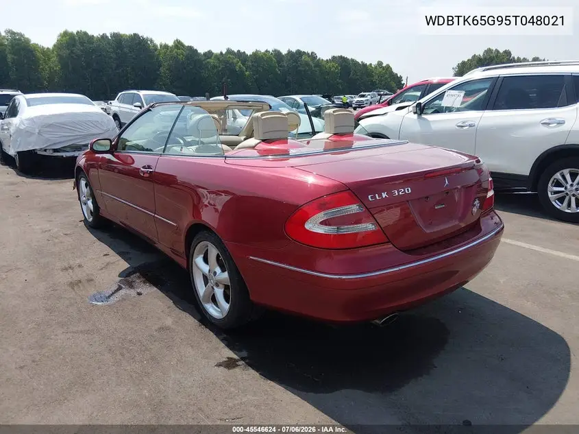 2005 Mercedes-Benz Clk 320 VIN: WDBTK65G95T048021 Lot: 45546624