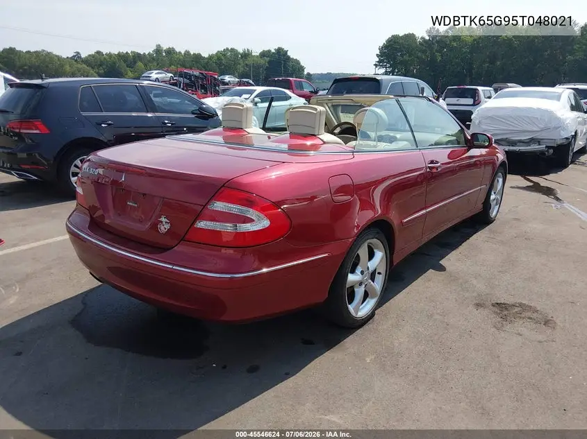 2005 Mercedes-Benz Clk 320 VIN: WDBTK65G95T048021 Lot: 45546624