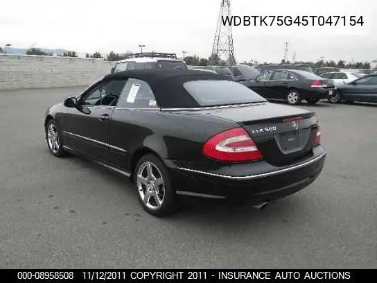 2005 Mercedes-Benz Clk500 VIN: WDBTK75G45T047154 Lot: 8958508