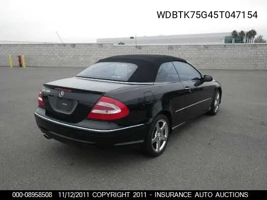 2005 Mercedes-Benz Clk500 VIN: WDBTK75G45T047154 Lot: 8958508