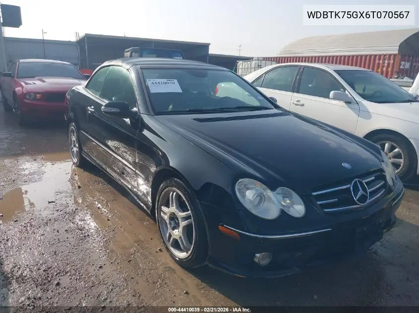 2006 Mercedes-Benz Clk 500 VIN: WDBTK75GX6T070567 Lot: 44410039
