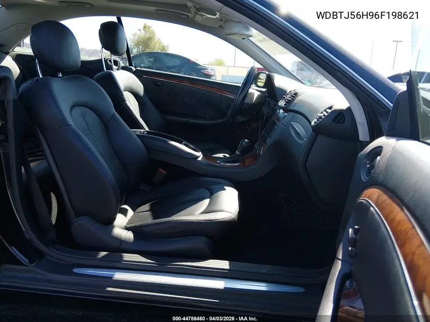 2006 Mercedes-Benz Clk 350 VIN: WDBTJ56H96F198621 Lot: 44786460