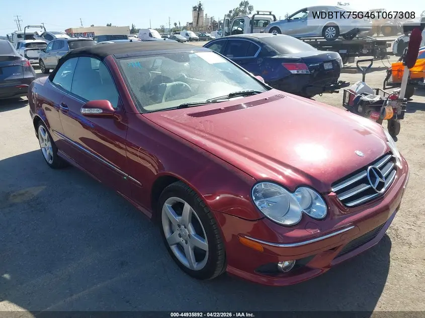 2006 Mercedes-Benz Clk 500 VIN: WDBTK75G46T067308 Lot: 44935892