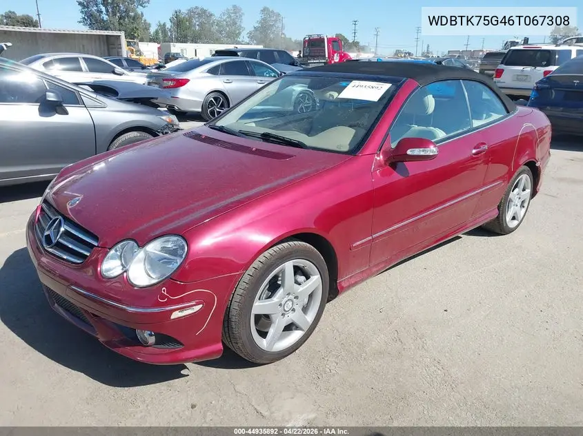 2006 Mercedes-Benz Clk 500 VIN: WDBTK75G46T067308 Lot: 44935892