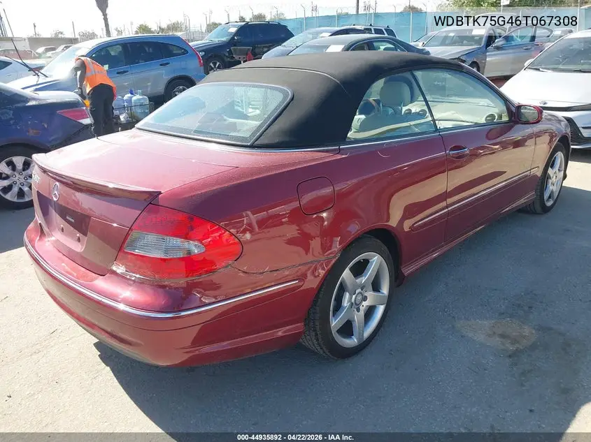 2006 Mercedes-Benz Clk 500 VIN: WDBTK75G46T067308 Lot: 44935892
