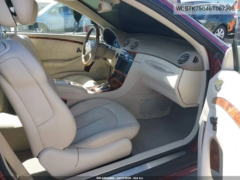 2006 Mercedes-Benz Clk 500 VIN: WDBTK75G46T067308 Lot: 44935892