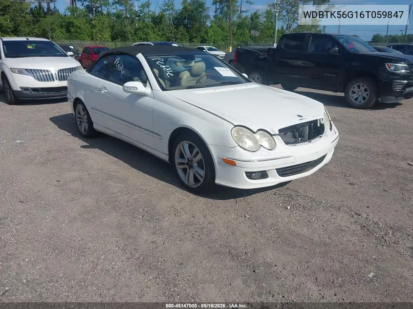 2006 Mercedes-Benz Clk 350 VIN: WDBTK56G16T059847 Lot: 45147500