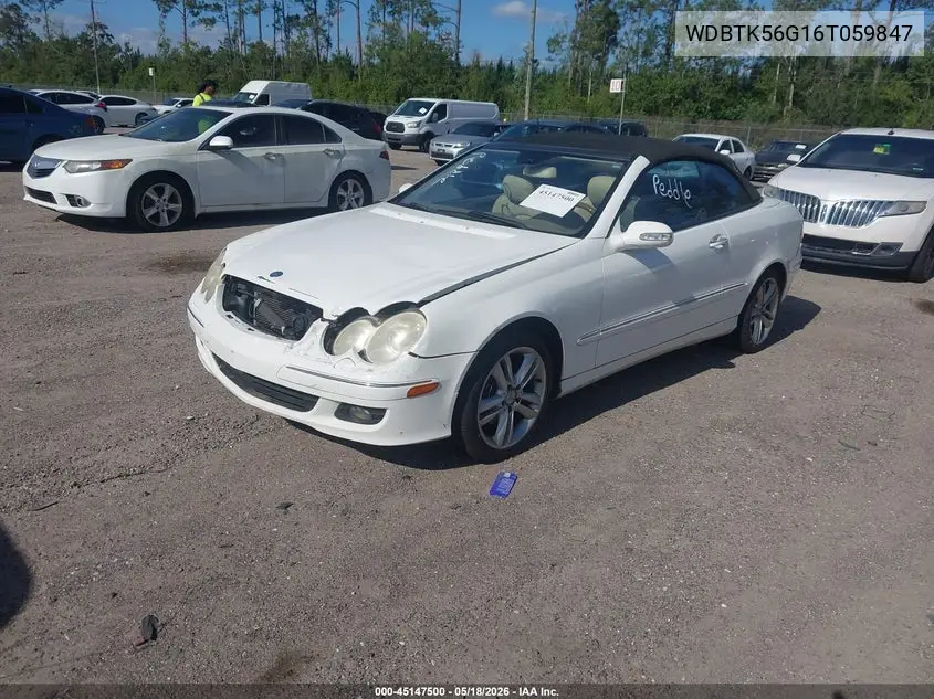 2006 Mercedes-Benz Clk 350 VIN: WDBTK56G16T059847 Lot: 45147500