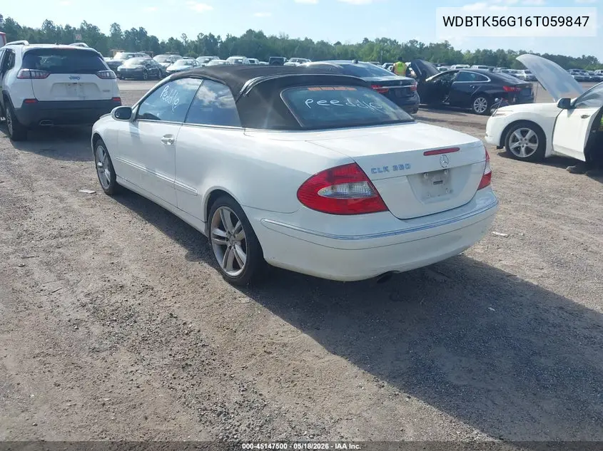 2006 Mercedes-Benz Clk 350 VIN: WDBTK56G16T059847 Lot: 45147500