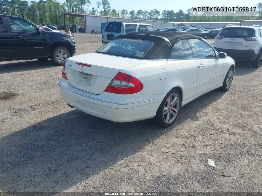 2006 Mercedes-Benz Clk 350 VIN: WDBTK56G16T059847 Lot: 45147500
