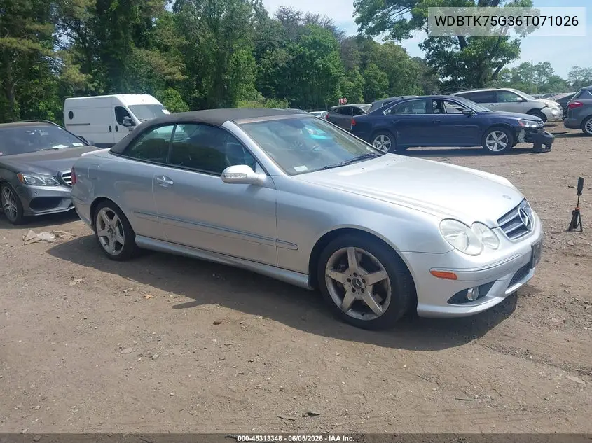 2006 Mercedes-Benz Clk 500 VIN: WDBTK75G36T071026 Lot: 45313348