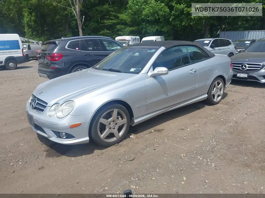 2006 Mercedes-Benz Clk 500 VIN: WDBTK75G36T071026 Lot: 45313348