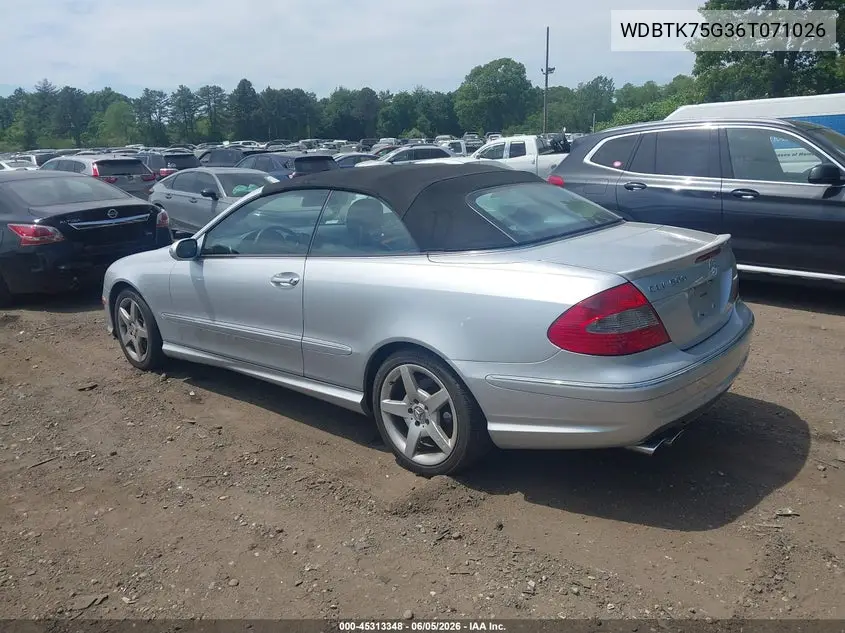 2006 Mercedes-Benz Clk 500 VIN: WDBTK75G36T071026 Lot: 45313348