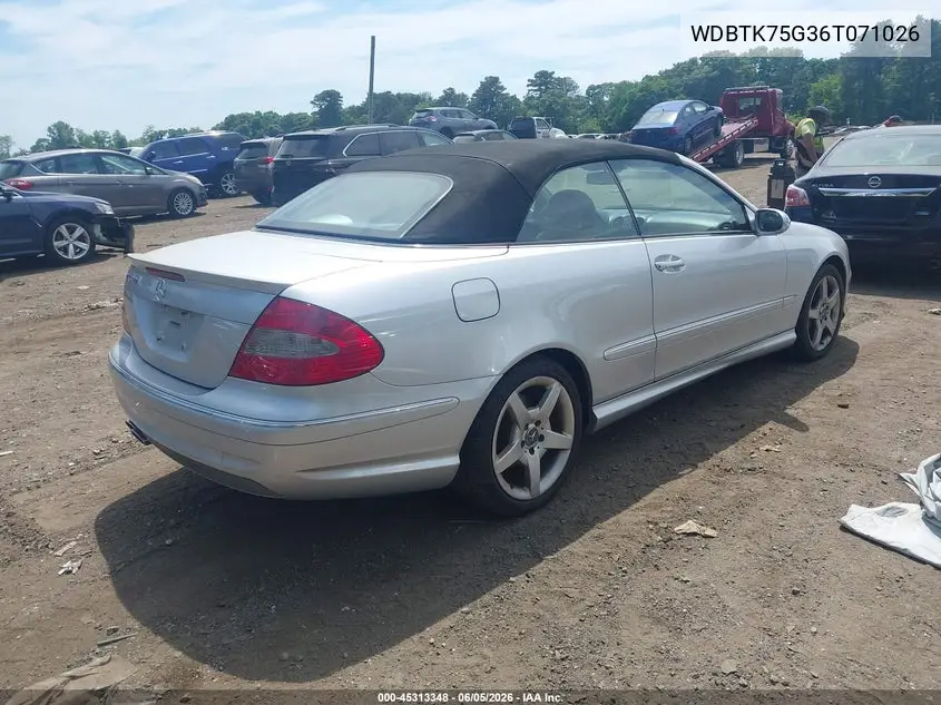 2006 Mercedes-Benz Clk 500 VIN: WDBTK75G36T071026 Lot: 45313348