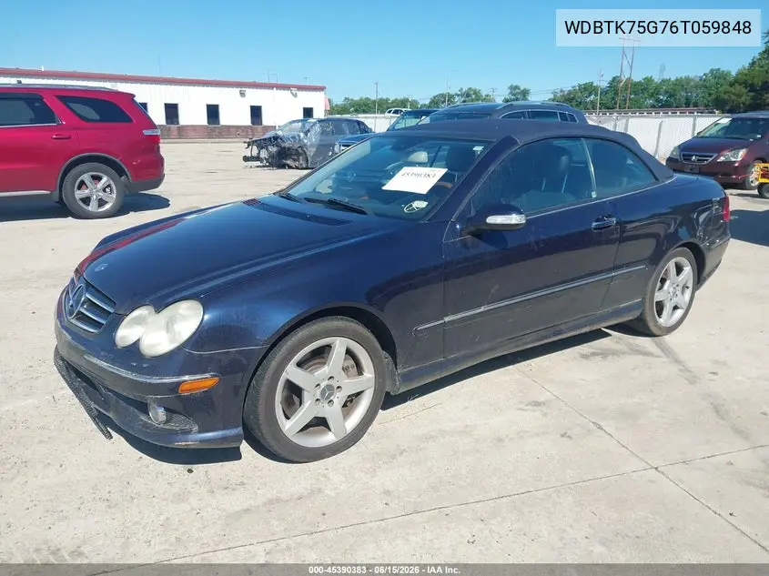 2006 Mercedes-Benz Clk 500 VIN: WDBTK75G76T059848 Lot: 45390383