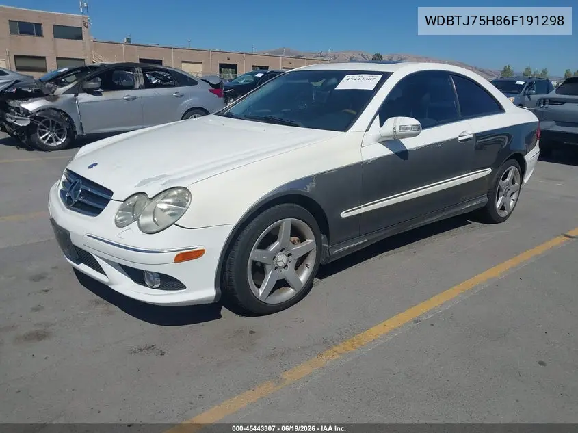 2006 Mercedes-Benz Clk 500 VIN: WDBTJ75H86F191298 Lot: 45443307