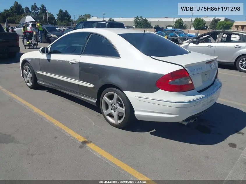 2006 Mercedes-Benz Clk 500 VIN: WDBTJ75H86F191298 Lot: 45443307