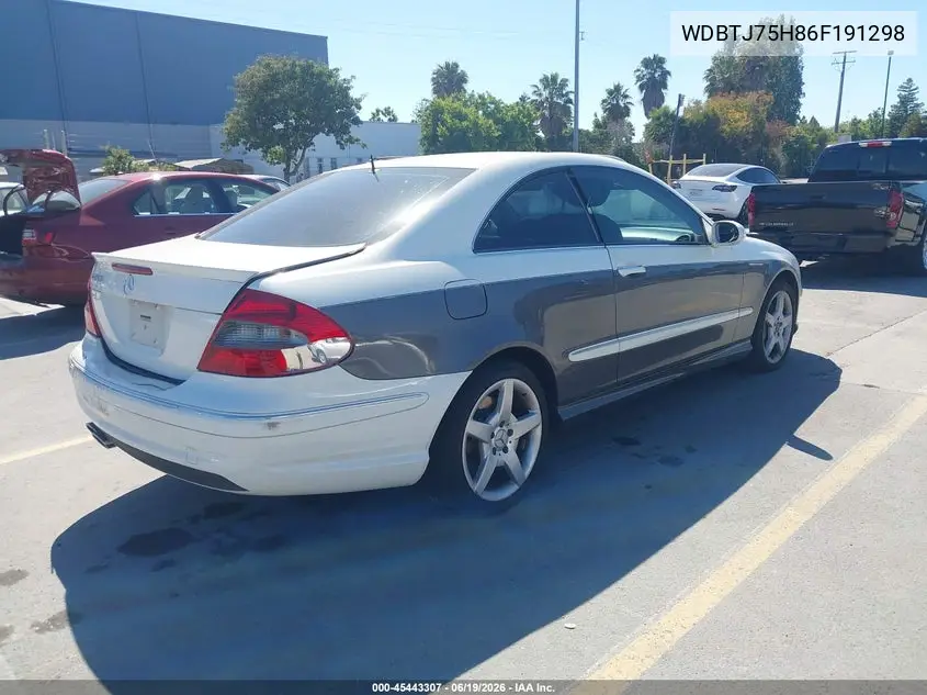 2006 Mercedes-Benz Clk 500 VIN: WDBTJ75H86F191298 Lot: 45443307