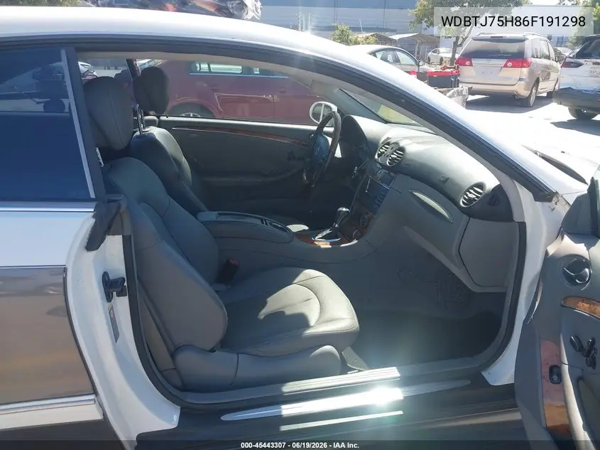 2006 Mercedes-Benz Clk 500 VIN: WDBTJ75H86F191298 Lot: 45443307
