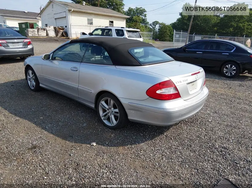 2006 Mercedes-Benz Clk 350 VIN: WDBTK56G86T056668 Lot: 45498670