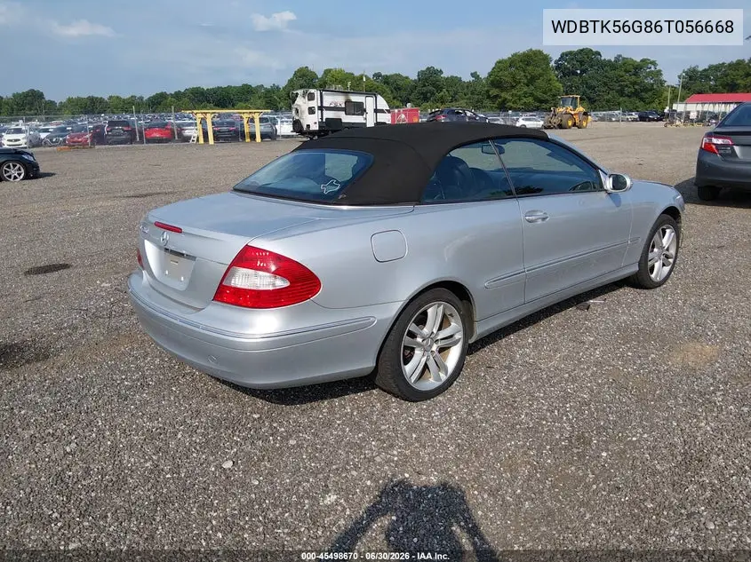 2006 Mercedes-Benz Clk 350 VIN: WDBTK56G86T056668 Lot: 45498670